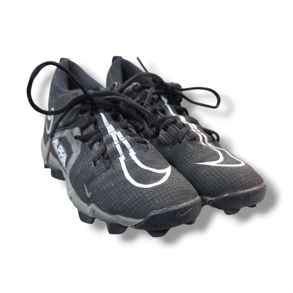Nike Alpha Menace 3 CV0581-010 Shark Mid Black /Grey Football Cleats Youth 3.5